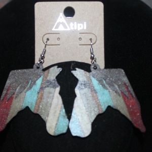 Nwt: Wooden Western Horse Head Earrings, Wires